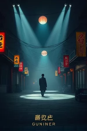 逆风航线竖版海报：货轮甲板与暴雨云层